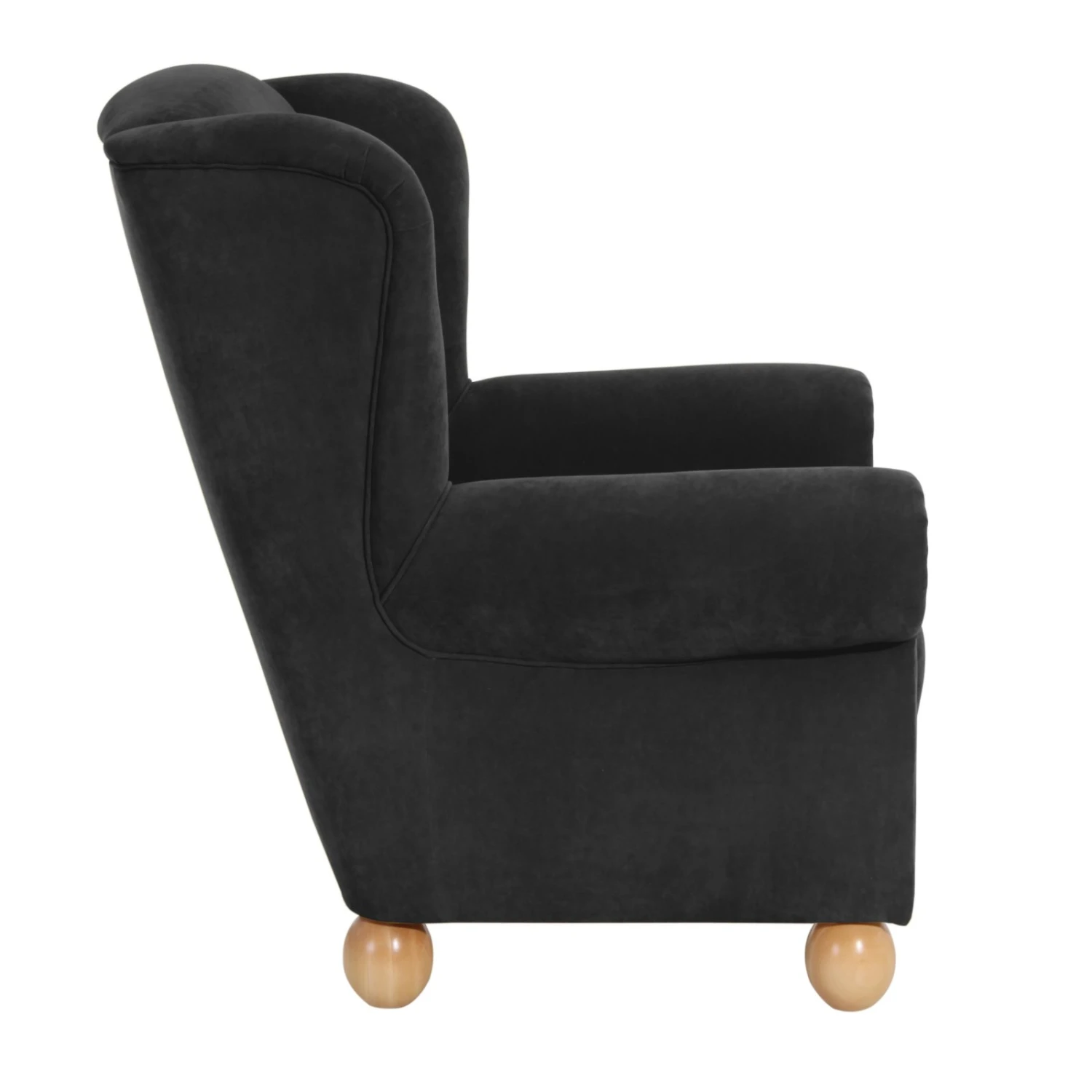 Max Winzer Ohrensessel - schwarz - Veloursstoff 2 Max Winzer Ohrensessel - schwarz - Veloursstoff – Bild 2