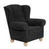Max Winzer Ohrensessel - schwarz - Veloursstoff