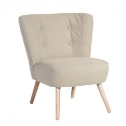 Max Winzer Cocktailsessel - beige - Flachgewebe - Massivholz