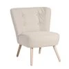 Max Winzer Cocktailsessel - creme - Flachgewebe - Massivholz