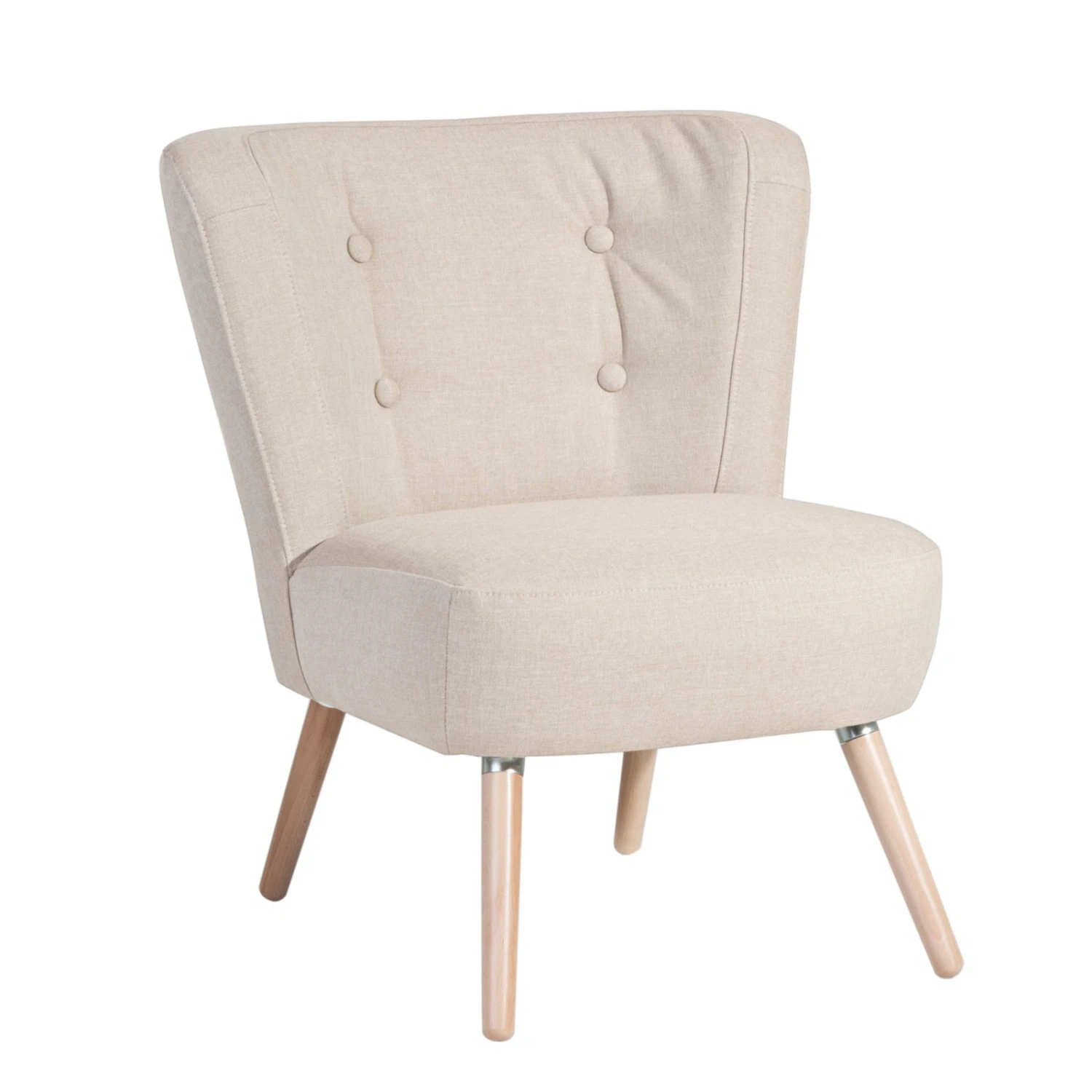 Max Winzer Cocktailsessel - creme - Flachgewebe - Massivholz 1 Max Winzer Cocktailsessel - creme - Flachgewebe - Massivholz