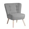 Max Winzer Cocktailsessel - grau - Flachgewebe - Massivholz