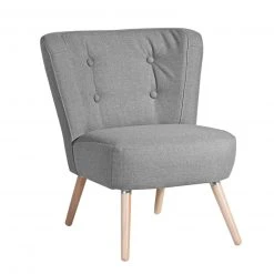 Max Winzer Cocktailsessel - grau - Flachgewebe - Massivholz
