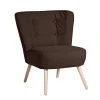 Max Winzer Cocktailsessel - schoko - Flachgewebe - Massivholz
