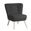 Max Winzer Cocktailsessel - schwarz - Flachgewebe - Massivholz
