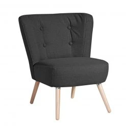 Max Winzer Cocktailsessel - schwarz - Flachgewebe - Massivholz