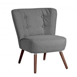 Max Winzer Cocktailsessel - anthrazit - Flachgewebe - Füße Nussbaum dunkel