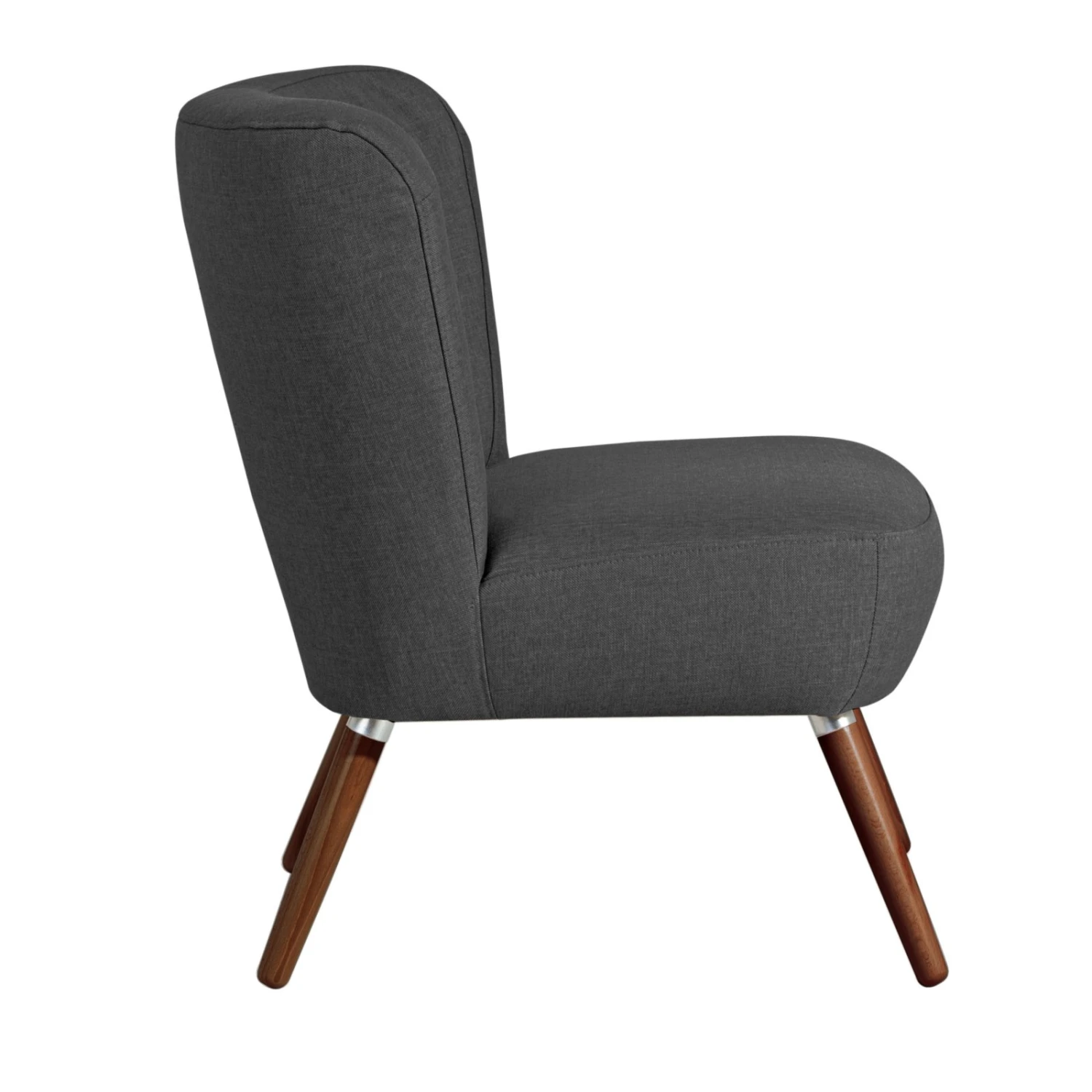 Max Winzer Cocktailsessel - schwarz - Flachgewebe - Füße Nussbaum dunkel 2 Max Winzer Cocktailsessel - schwarz - Flachgewebe - Füße Nussbaum dunkel – Bild 2