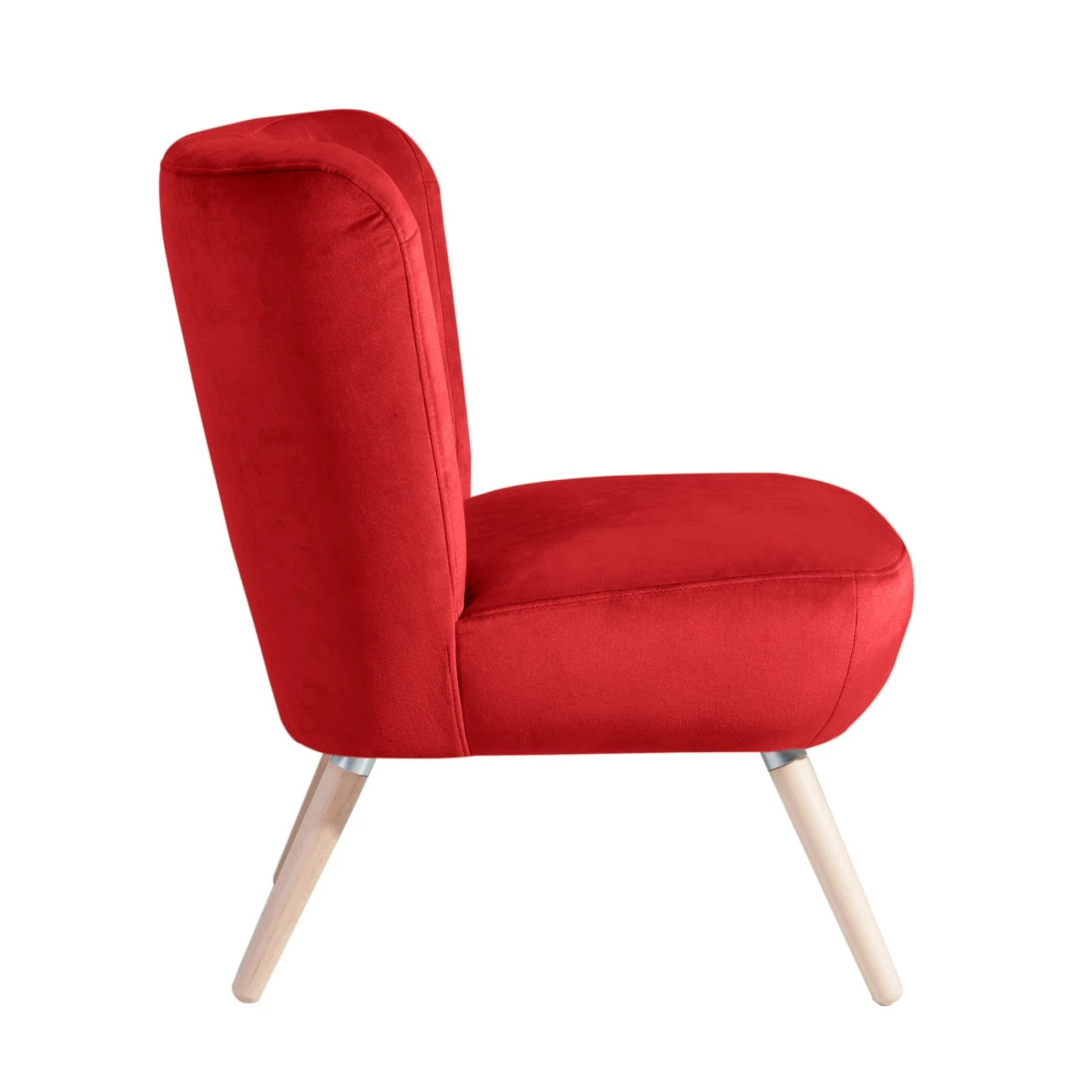 Max Winzer Cocktailsessel - rot - Samtvelours - Massivholz 2 Max Winzer Cocktailsessel - rot - Samtvelours - Massivholz – Bild 2