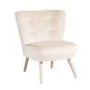 Max Winzer Cocktailsessel - creme - Samtvelours - Massivholz