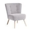 Max Winzer Cocktailsessel - silber - Veloursstoff - Massivholz