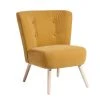 Max Winzer Cocktailsessel - mais - Veloursstoff - Massivholz