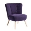 Max Winzer Cocktailsessel - violett - Veloursstoff - Massivholz