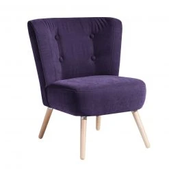 Max Winzer Cocktailsessel - violett - Veloursstoff - Massivholz
