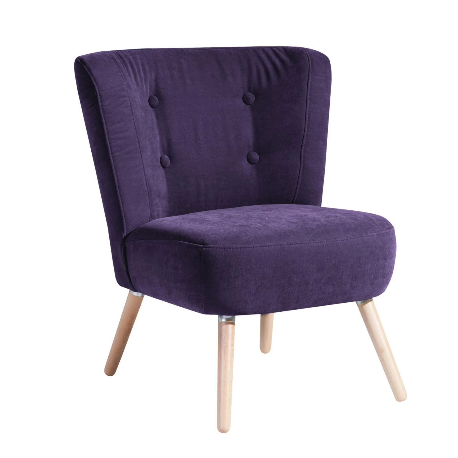 Max Winzer Cocktailsessel - violett - Veloursstoff - Massivholz 1 Max Winzer Cocktailsessel - violett - Veloursstoff - Massivholz