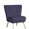 Max Winzer Cocktailsessel - dunkelblau - Kunstleder - Massivholz