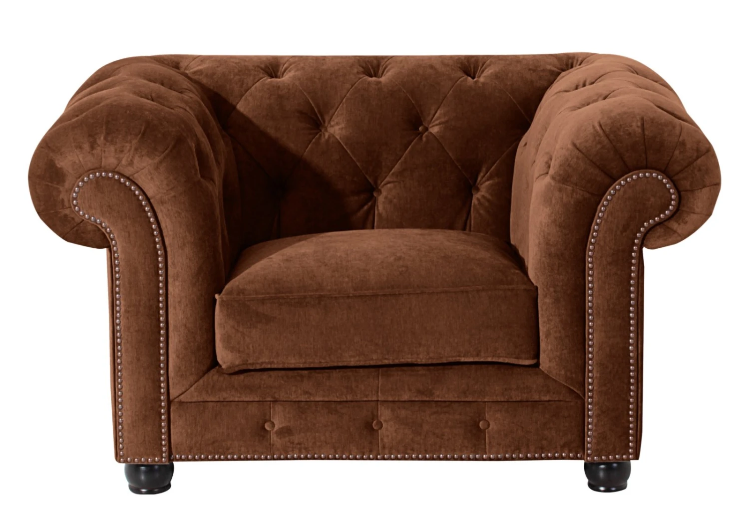 Max Winzer Sessel - braun - Samtvelours - 58 cm breit 2 Max Winzer Sessel - braun - Samtvelours - 58 cm breit – Bild 2