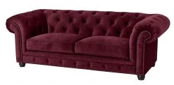 Max Winzer Sofa - 2-Sitzer - burgund - Samtvelours - 122 cm breit