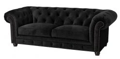 Max Winzer Sofa - 2-Sitzer - schwarz - Samtvelours - 122 cm breit