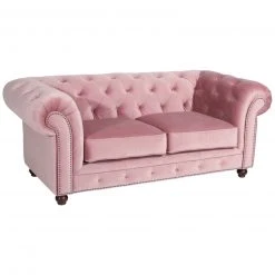Max Winzer Sofa - 2-Sitzer - rose - Samtvelours - 122 cm breit
