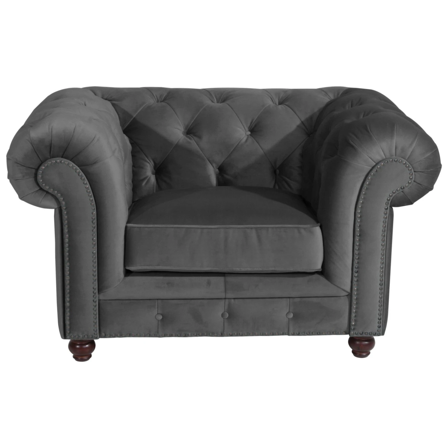 Max Winzer Sessel - anthrazit - Samtvelours - 58 cm breit 2 Max Winzer Sessel - anthrazit - Samtvelours - 58 cm breit – Bild 2