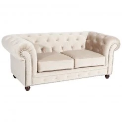 Max Winzer Sofa - 2-Sitzer - creme - Samtvelours - 122 cm breit