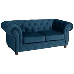Max Winzer Sofa - 2-Sitzer - petrol - Samtvelours - 122 cm breit