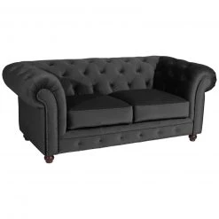 Max Winzer Sofa - 2-Sitzer - schwarz - Samtvelours - 122 cm breit