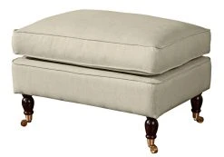 Max Winzer Hocker - beige - Flachgewebe in Leinenoptik