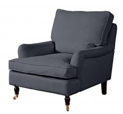 Max Winzer Sessel - anthrazit - Flachgewebe in Leinenoptik