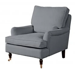 Max Winzer Sessel - grau - Flachgewebe in Leinenoptik