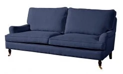 Max Winzer 3-Sitzer Sofa - dunkelblau - Flachgewebe in Leinenoptik