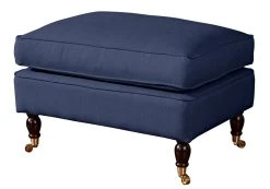 Max Winzer Hocker - dunkelblau - Flachgewebe in Leinenoptik