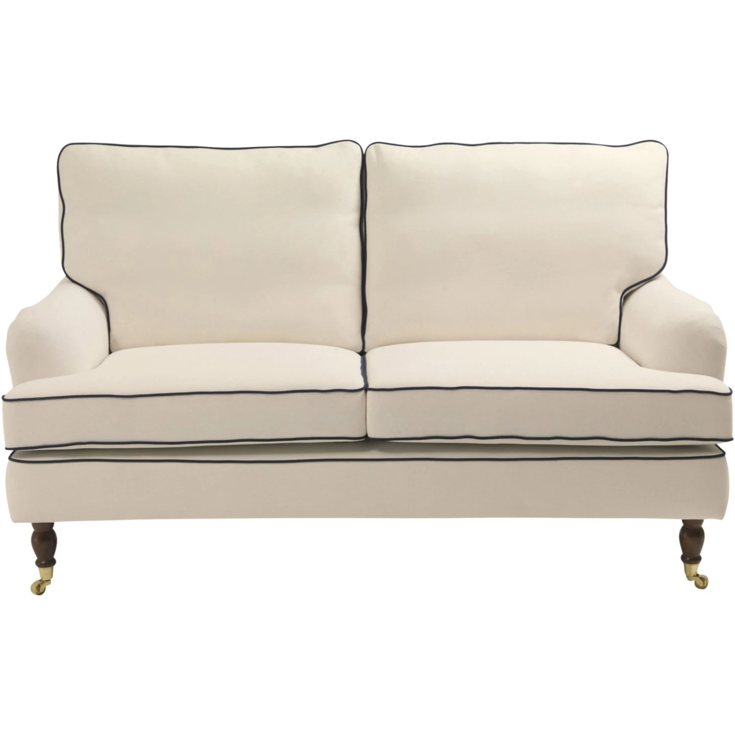 Max Winzer 2-Sitzer Sofa - creme-dunkelblau - Flachgewebe in Leinenoptik 2 Max Winzer 2-Sitzer Sofa - creme-dunkelblau - Flachgewebe in Leinenoptik – Bild 2