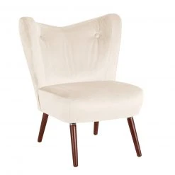 Max Winzer Cocktailsessel SARI - creme-nussbaum - Samtvelours