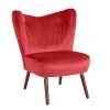 Max Winzer Cocktailsessel SARI - rot-nussbaum - Samtvelours