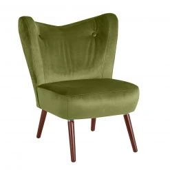 Max Winzer Cocktailsessel SARI - olive-nussbaum - Samtvelours