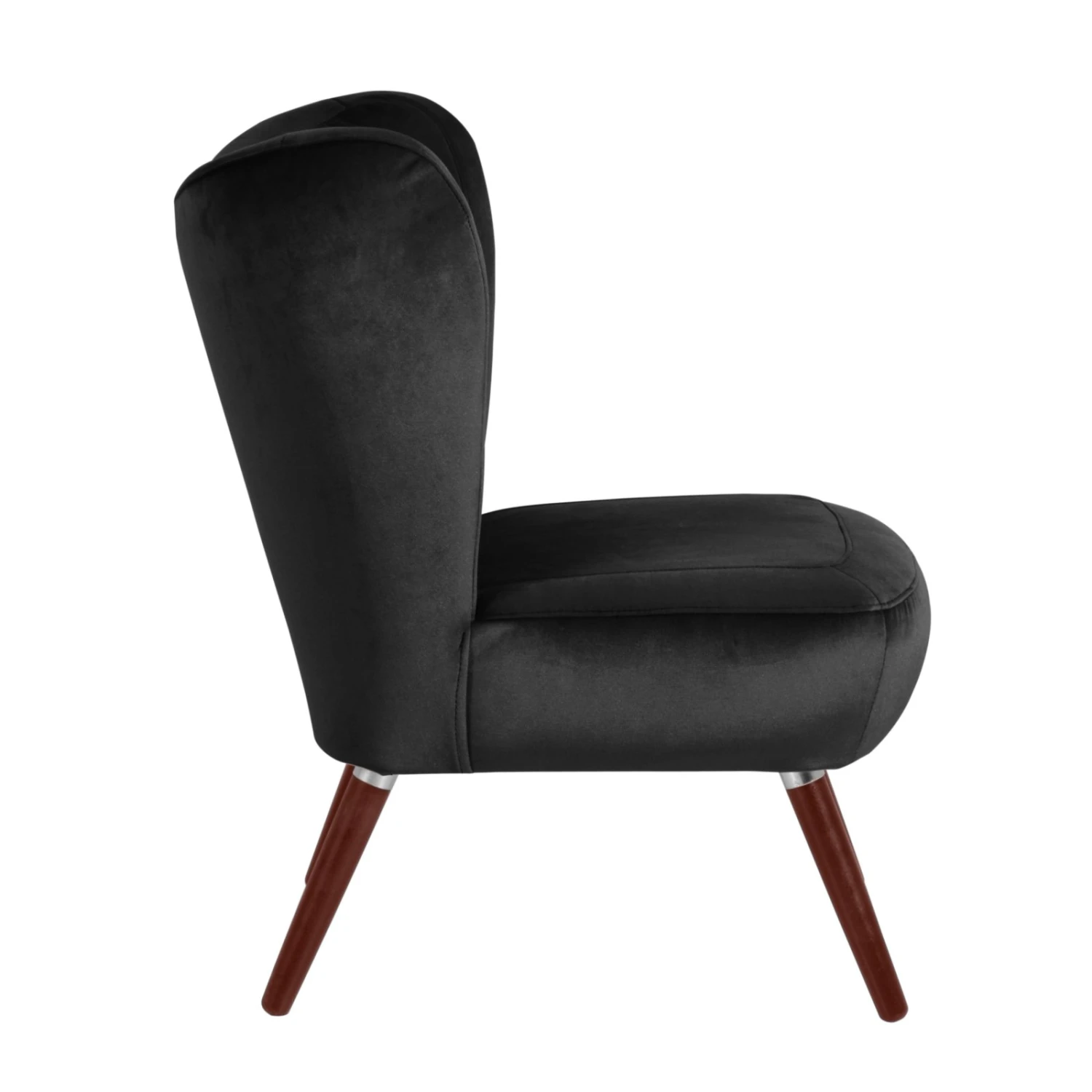 Max Winzer Cocktailsessel SARI - schwarz-nussbaum - Samtvelours 2 Max Winzer Cocktailsessel SARI - schwarz-nussbaum - Samtvelours – Bild 2