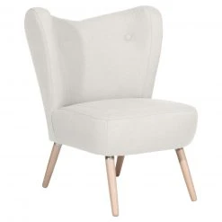 Max Winzer Cocktailsessel SARI - creme - Flachgewebe in Leinenoptik