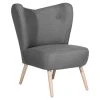 Max Winzer Cocktailsessel SARI - grau - Flachgewebe in Leinenoptik