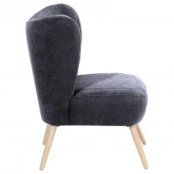 Max Winzer Cocktailsessel SARI - anthrazit - Veloursstoff -Wohnzimmer Verkäufe 9003106300 03 1600Wx1600H