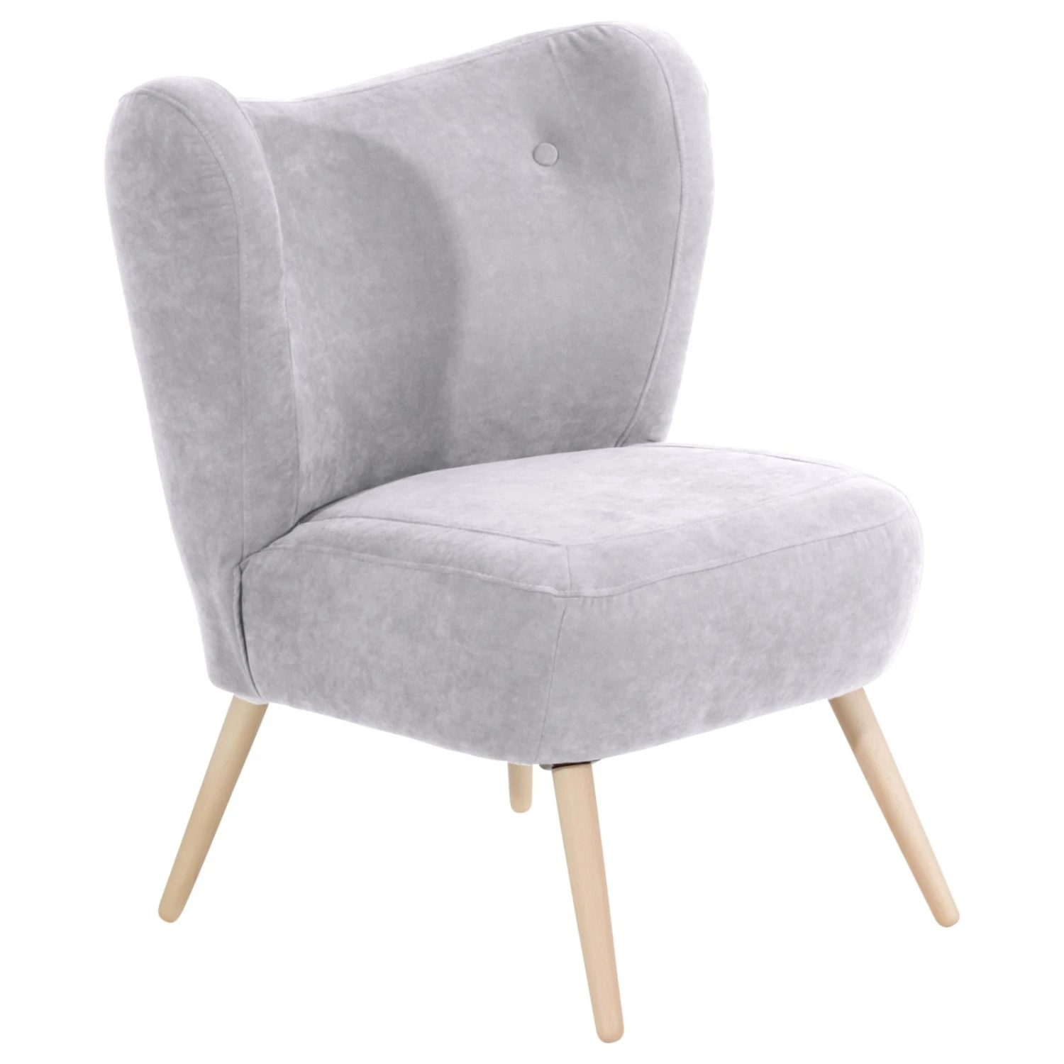 Max Winzer Cocktailsessel SARI - silber - Veloursstoff 1 Max Winzer Cocktailsessel SARI - silber - Veloursstoff