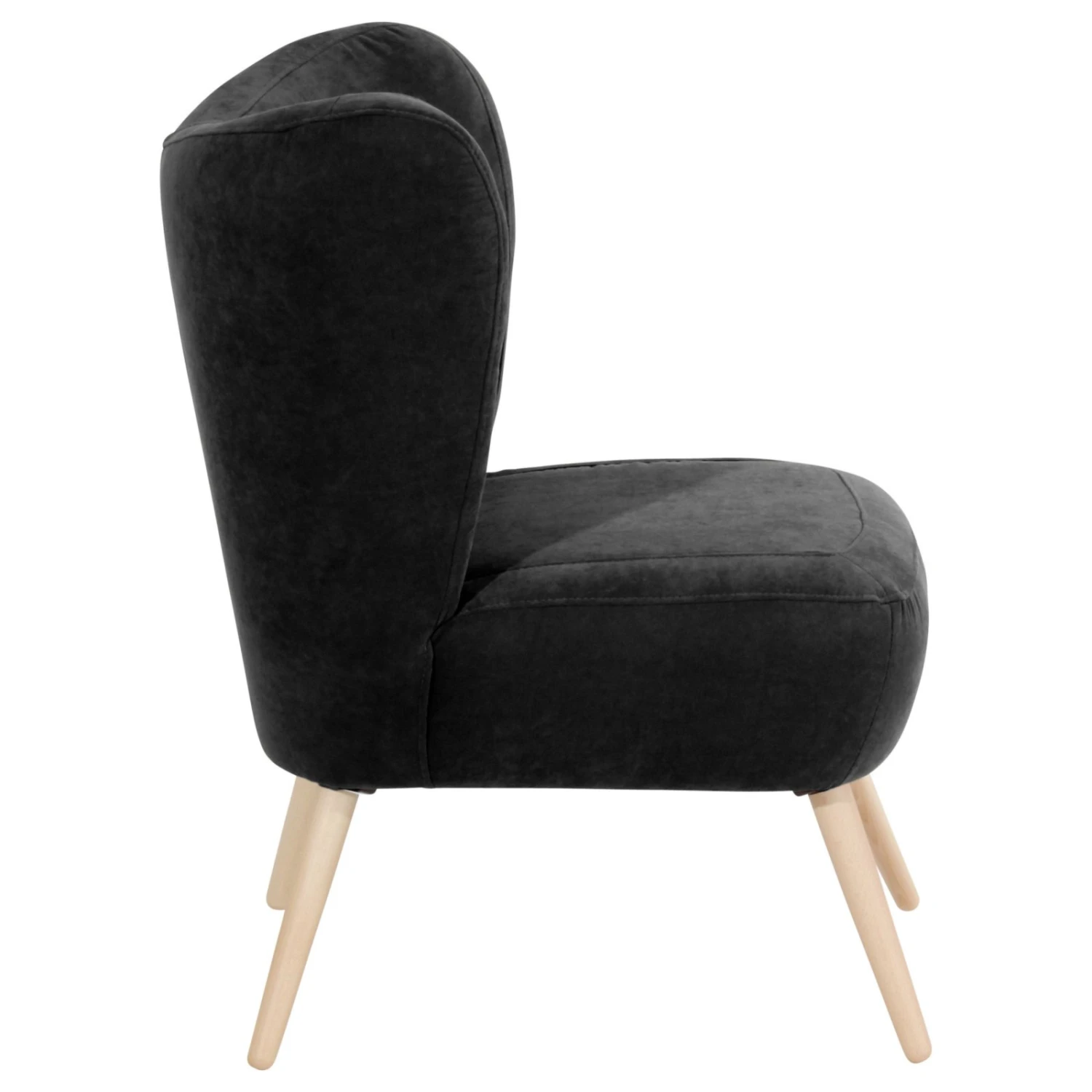 Max Winzer Cocktailsessel SARI - schwarz - Veloursstoff 3 Max Winzer Cocktailsessel SARI - schwarz - Veloursstoff – Bild 3