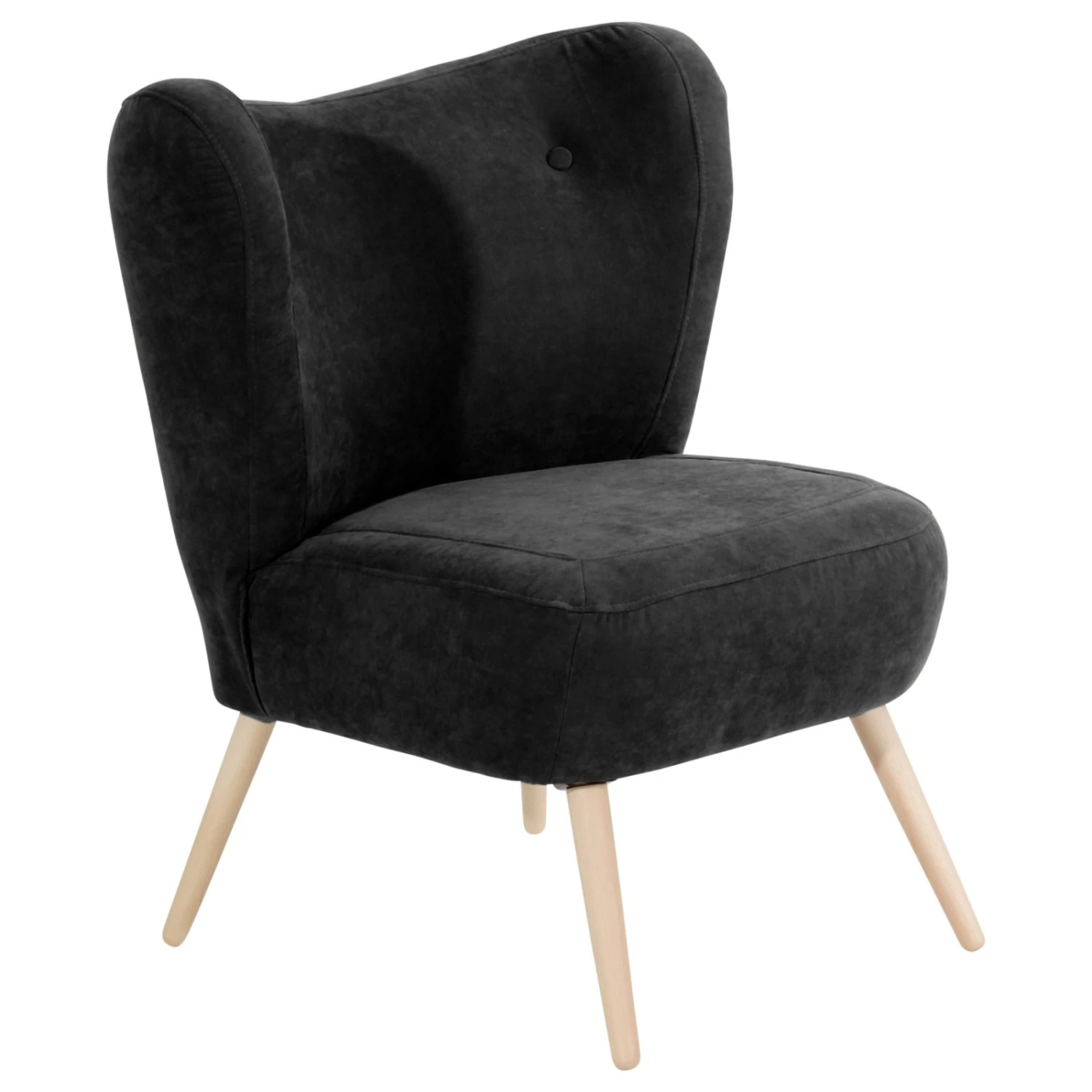 Max Winzer Cocktailsessel SARI - schwarz - Veloursstoff 1 Max Winzer Cocktailsessel SARI - schwarz - Veloursstoff