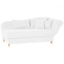 Max Winzer Recamiere - creme - Veloursstoff - mit Staukasten