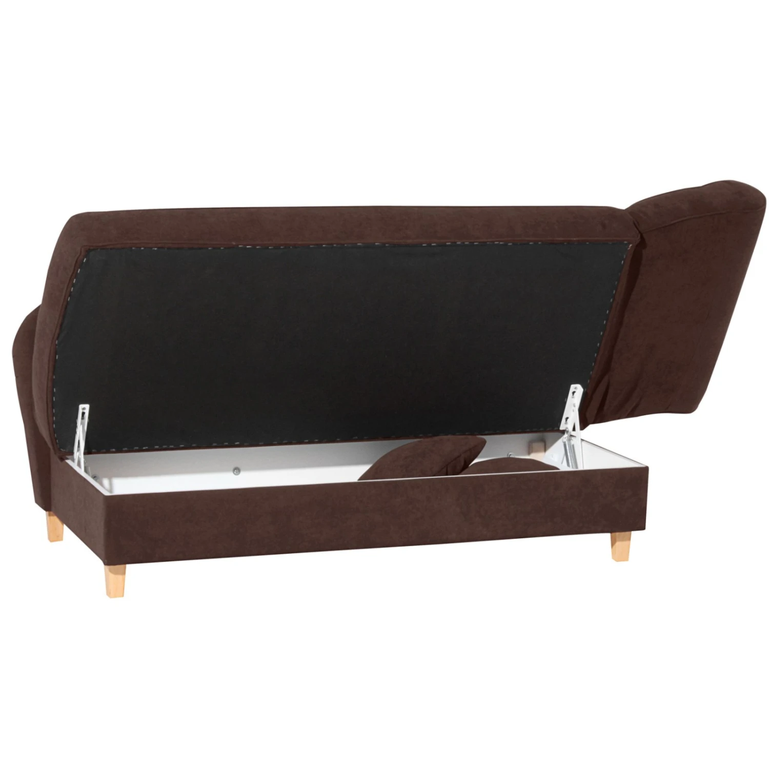 Max Winzer Recamiere - braun - Veloursstoff - mit Staukasten 4 Max Winzer Recamiere - braun - Veloursstoff - mit Staukasten – Bild 4