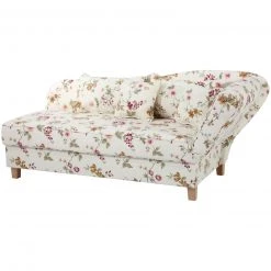 Max Winzer Recamiere - Floral - weiß - Flachgewebe - mit Staukasten