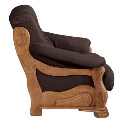 Max Winzer 2-Sitzer Ledersofa - braun - Eiche massiv Gestell -Wohnzimmer Verkäufe 9003112200 03 1600Wx1600H
