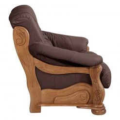 Max Winzer 2-Sitzer Ledersofa - burgund - Eiche massiv Gestell -Wohnzimmer Verkäufe 9003113400 03 1600Wx1600H