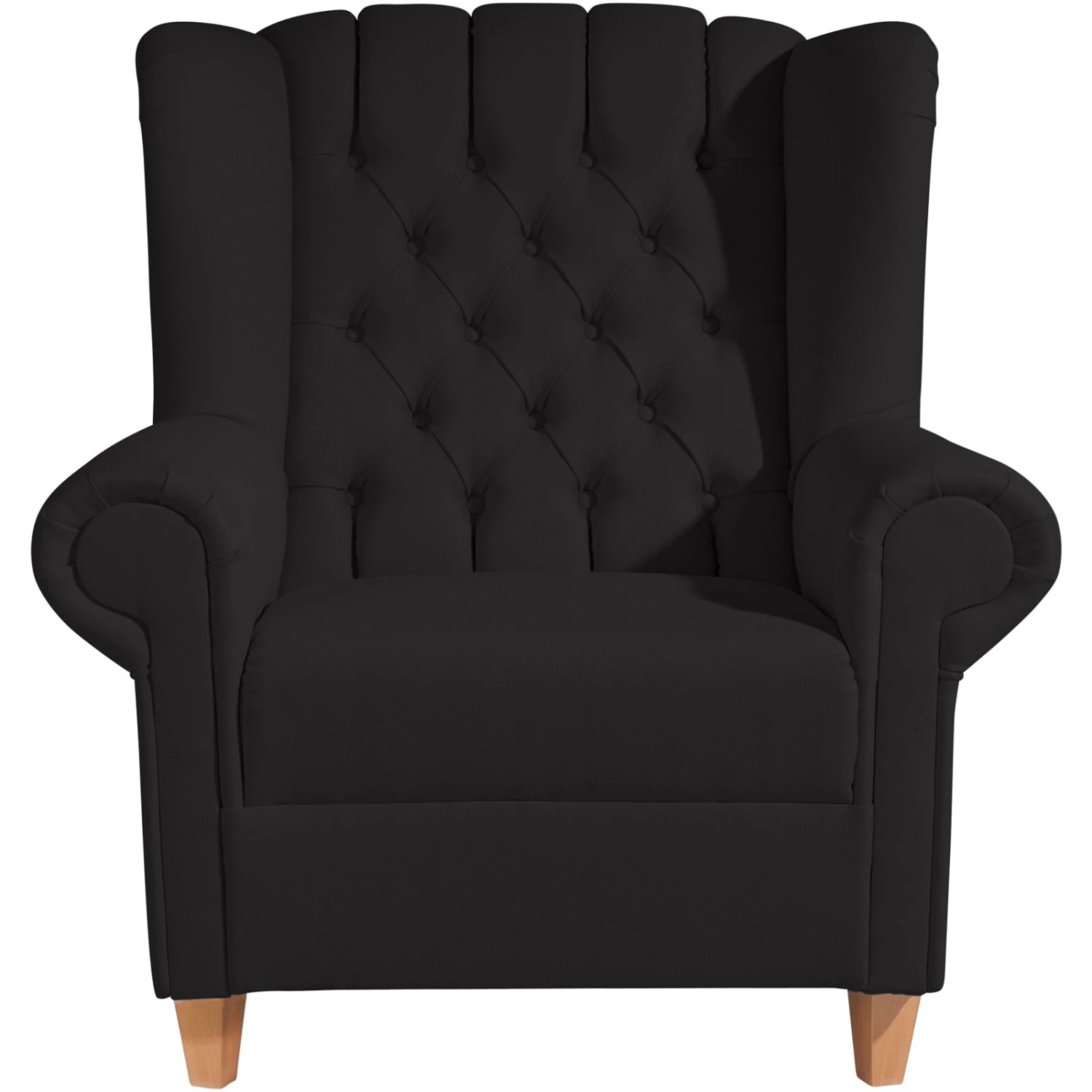 Max Winzer Ohrensessel - schwarz - Kunstleder 2 Max Winzer Ohrensessel - schwarz - Kunstleder – Bild 2